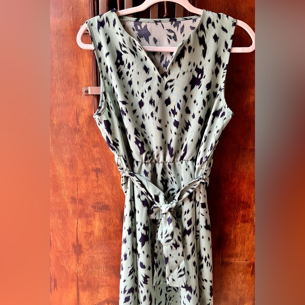 Sage light green sleeveless dress